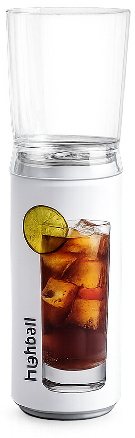 GlassTop Highball accessory floating above can