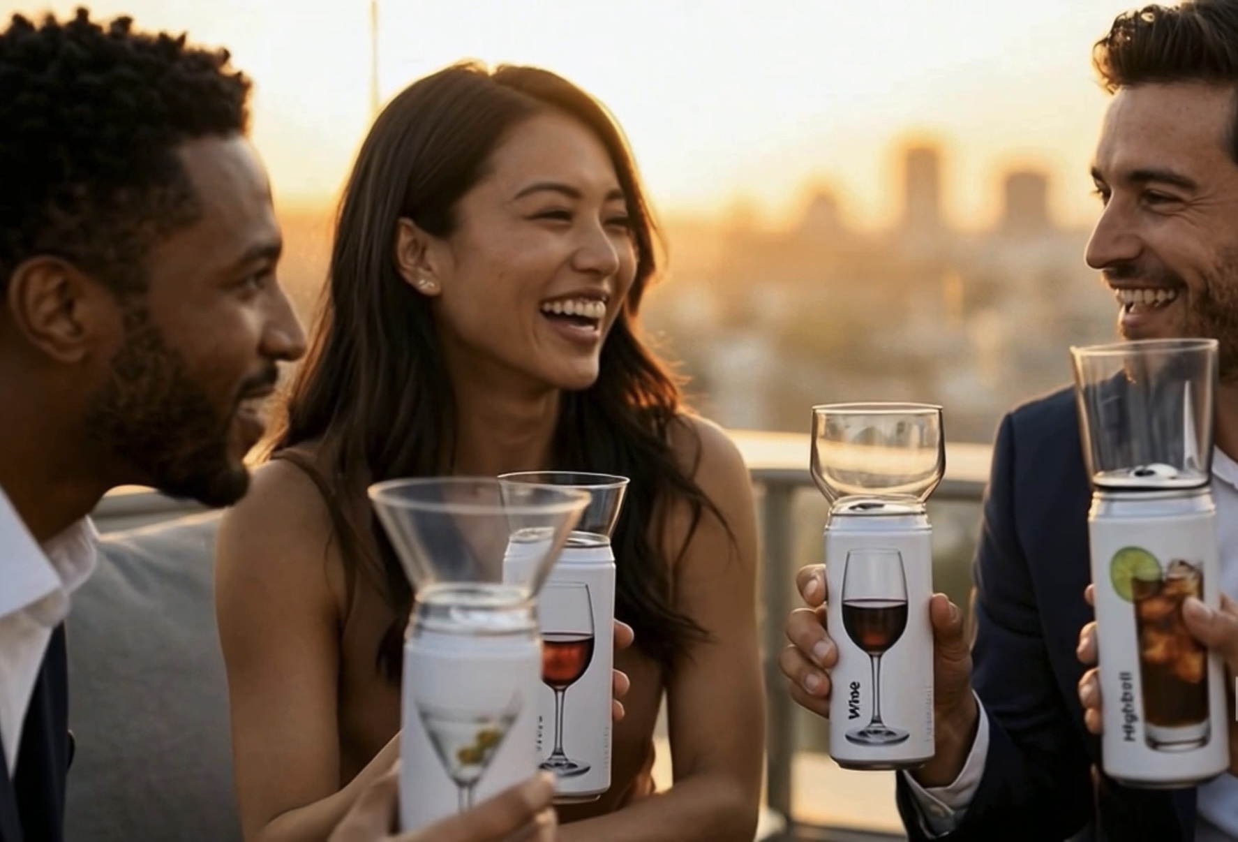 GlassTop team enjoying the product on a rooftop