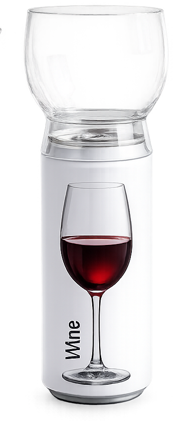 GlassTop Wine accessory floating above can